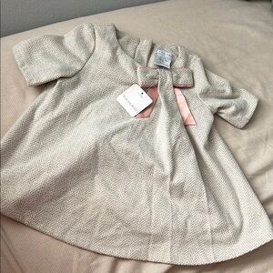 Elegant Cream and Pink Kids Dress